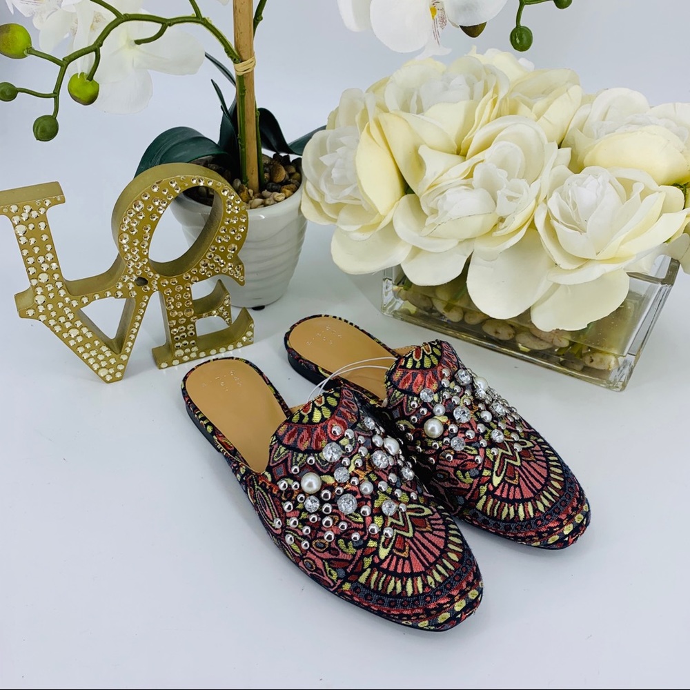 NWT Pearl Bling Bohemian Slip On Mules - Picture 4 of 8